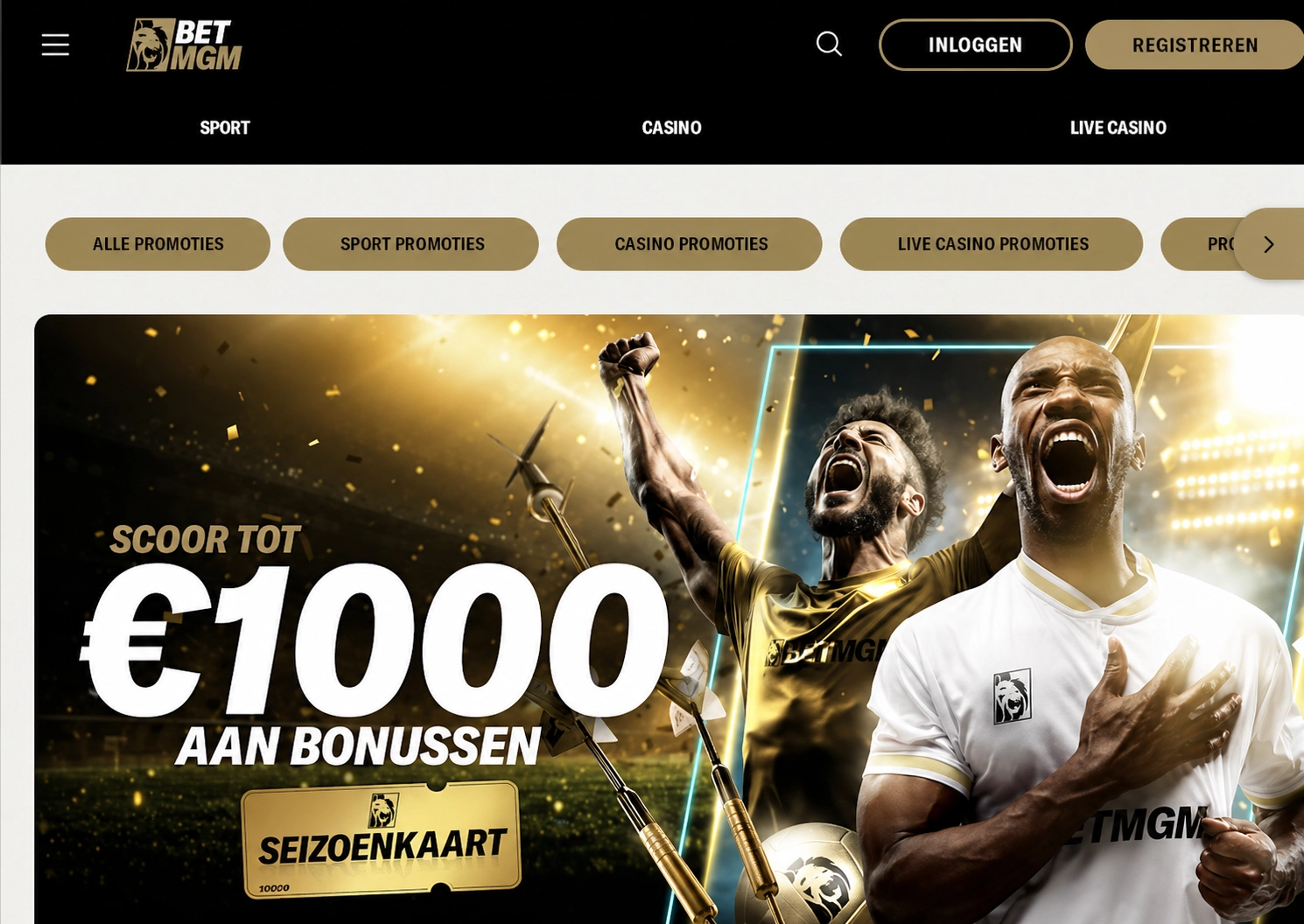 1) 🥇 BetMGM – Beste bookmaker zonder Cruks alternatief met een groot sportsbook